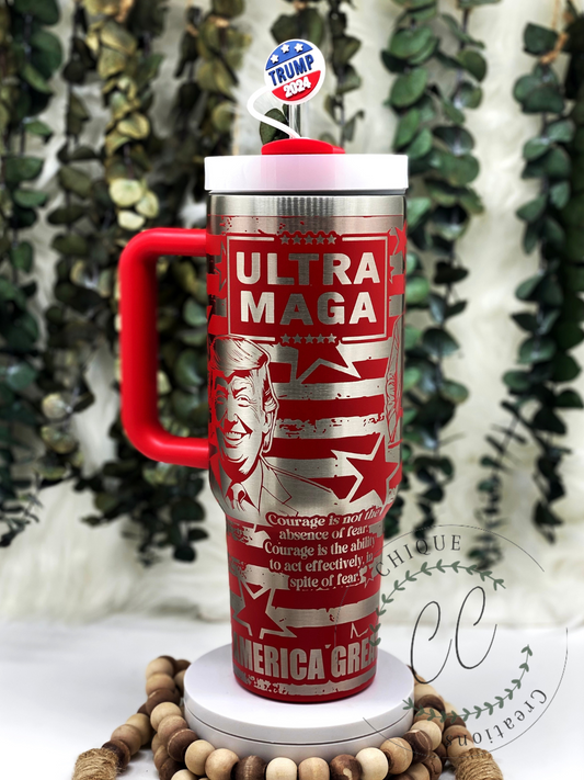 Laser Engraved Trump, MAGA, USA, Election Tumbler With Handle s