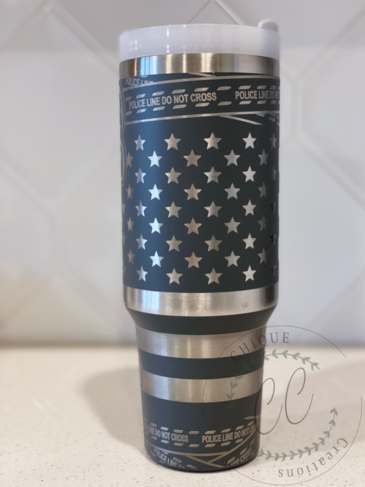 40oz Engraved Law Enforcement, To Protect & Serve, Tumbler With Handle, Stanley Dupe, Eras Tour