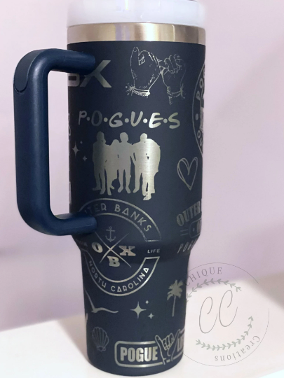 40oz OBX Outer Banks, Pouge, Engraved Stanley Dupe