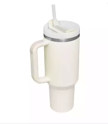 40oz H2.0 Quencher Flowstate Tumbler, Soft Matte, White Lid With Straw