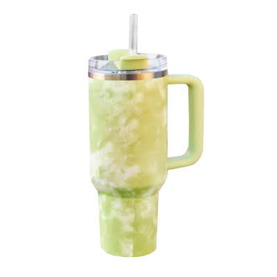 40oz TIE DYE H2.0 Quencher Flowstate Tumbler, White Lid With Straw, Customizable
