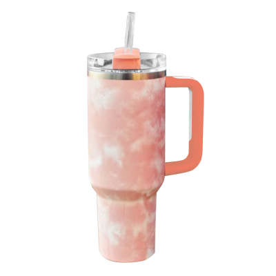 40oz TIE DYE H2.0 Quencher Flowstate Tumbler, White Lid With Straw, Customizable