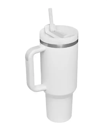 40oz H2.0 Quencher Flowstate Tumbler, Soft Matte, White Lid With Straw