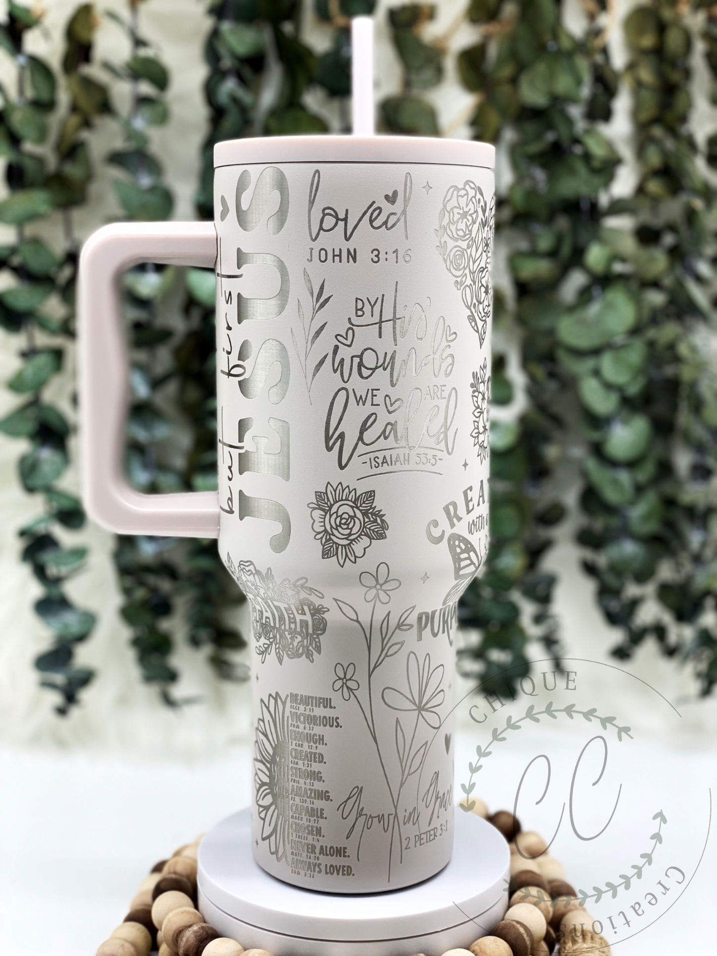 Laser Engraved Womens Bible Verse Tumbler With Handle, Stanley, Eras Tour