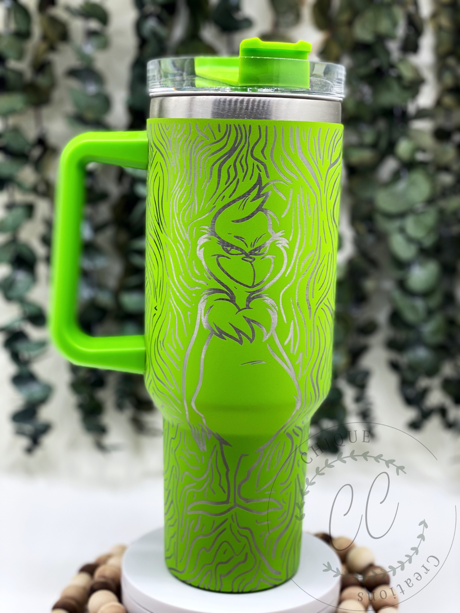 Laser Engraved The Grinch, Christmas, Tumbler With Handle, Stanley, Er –  ChiqueCreations