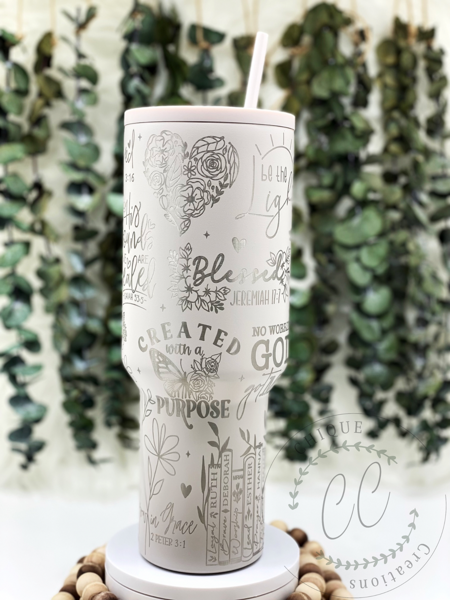 Laser Engraved Womens Bible Verse Tumbler With Handle, Stanley, Eras Tour