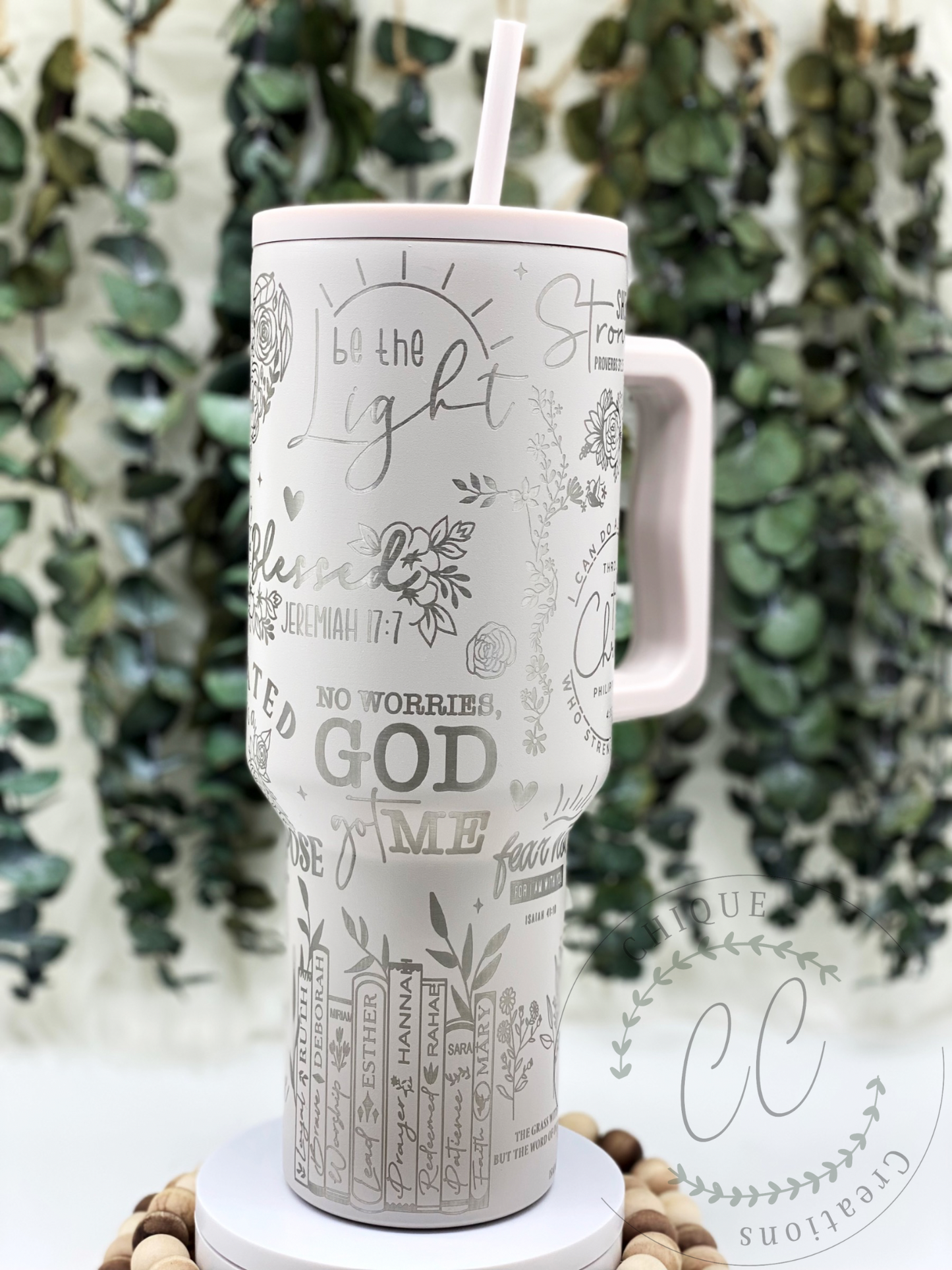 Laser Engraved Womens Bible Verse Tumbler With Handle, Stanley, Eras Tour