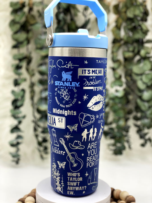 Laser Engraved Taylor Swift #3 Tumbler With Handle, Stanley, Eras Tour