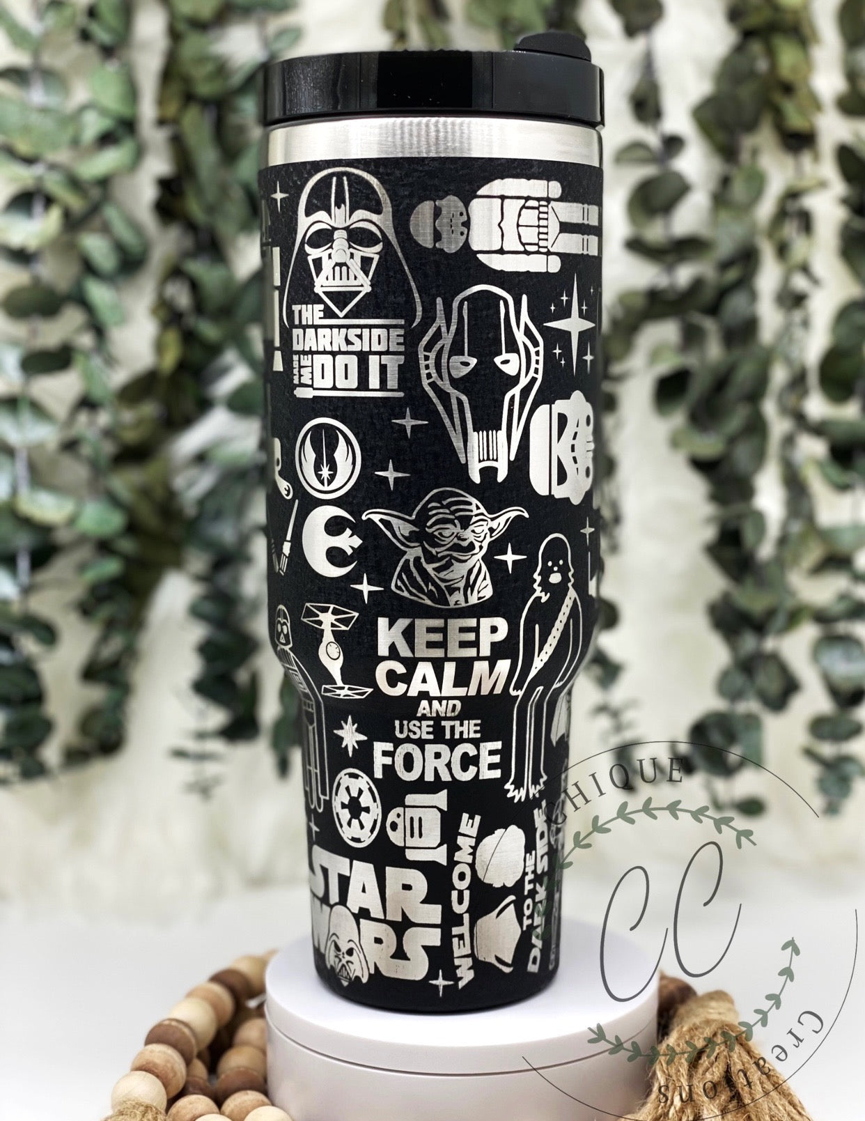 Laser Engraved Star Wars Tumbler With Handle – ChiqueCreations