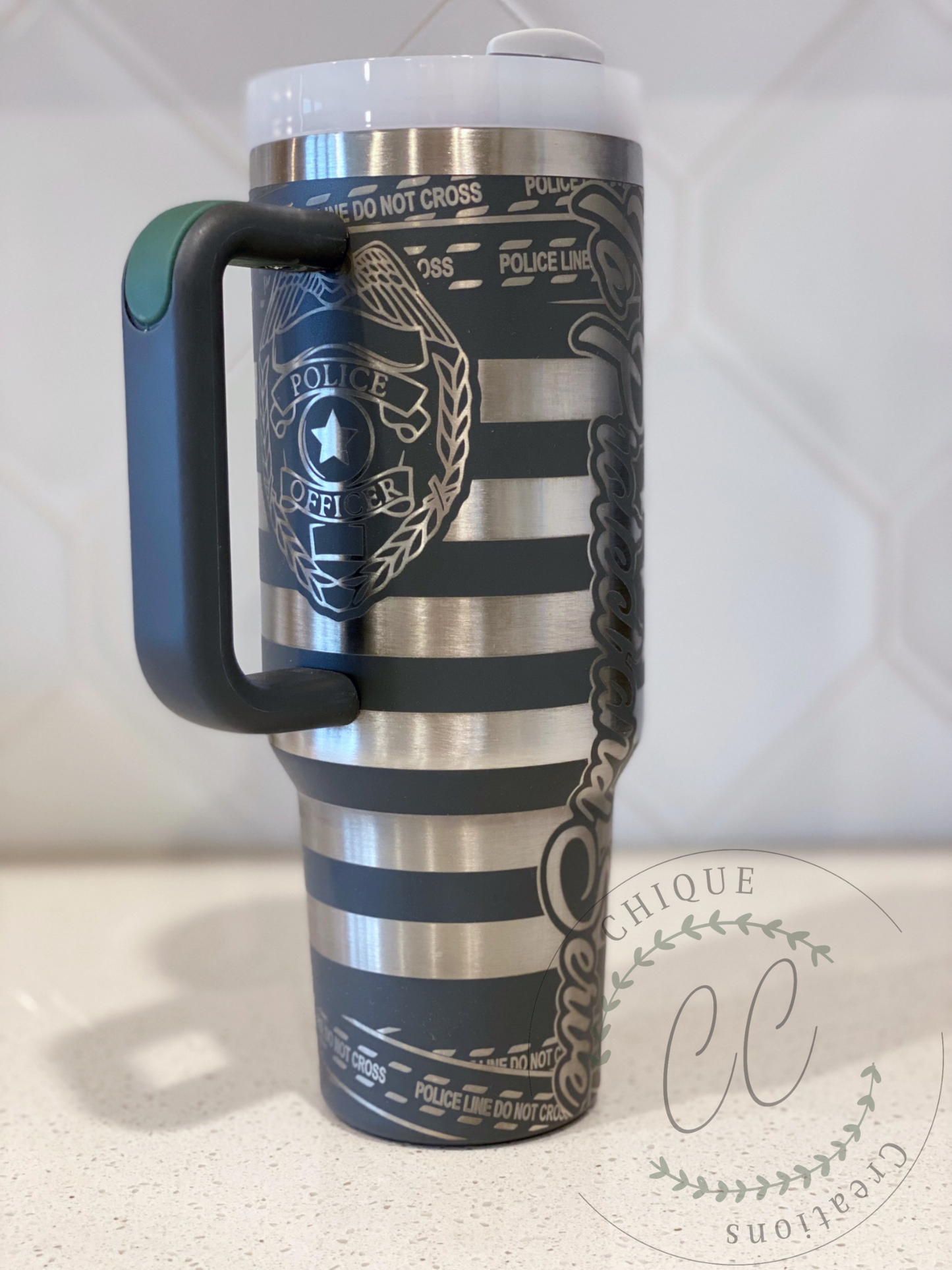 40oz Deep Sea Engraved Stanley Dupe – ChiqueCreations