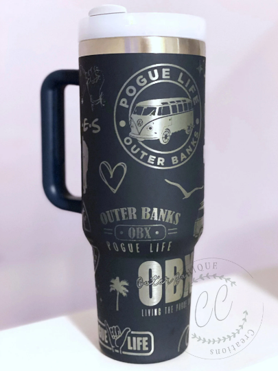 40oz OBX Outer Banks, Pouge, Engraved Stanley Dupe – ChiqueCreations